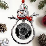 Space-universe-earth-rocket Metal Snowman Ornament Front