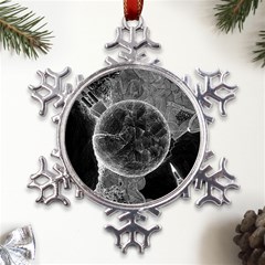 Space-universe-earth-rocket Metal Large Snowflake Ornament by Ket1n9