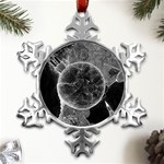 Space-universe-earth-rocket Metal Small Snowflake Ornament Front