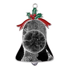 Space-universe-earth-rocket Metal Holly Leaf Bell Ornament by Ket1n9