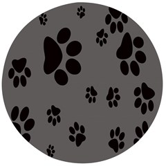 Dog-foodprint Paw Prints Seamless Background And Pattern Wooden Bottle Opener (round) by Ket1n9