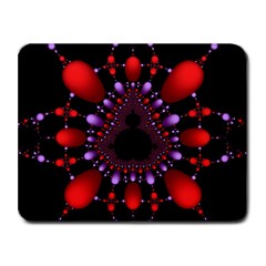 Fractal Red Violet Symmetric Spheres On Black Small Mousepad by Ket1n9