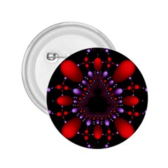 Fractal Red Violet Symmetric Spheres On Black 2 25  Buttons by Ket1n9