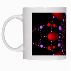 Fractal Red Violet Symmetric Spheres On Black White Mug by Ket1n9