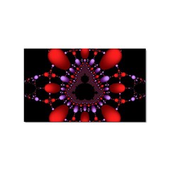 Fractal Red Violet Symmetric Spheres On Black Sticker Rectangular (100 Pack) by Ket1n9