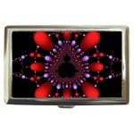 Fractal Red Violet Symmetric Spheres On Black Cigarette Money Case Front