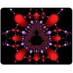 Fractal Red Violet Symmetric Spheres On Black Fleece Blanket (Medium) 60 x50  Blanket Front