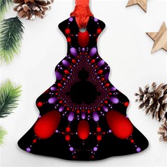 Fractal Red Violet Symmetric Spheres On Black Ornament (christmas Tree)  by Ket1n9