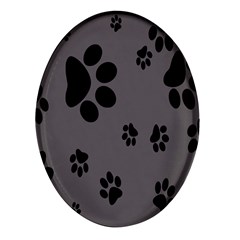 Dog-foodprint Paw Prints Seamless Background And Pattern Oval Glass Fridge Magnet (4 Pack) by Ket1n9