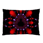 Fractal Red Violet Symmetric Spheres On Black Pillow Case (Two Sides) Front