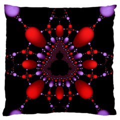 Fractal Red Violet Symmetric Spheres On Black Standard Premium Plush Fleece Cushion Case (two Sides) by Ket1n9