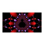 Fractal Red Violet Symmetric Spheres On Black Satin Wrap 35  x 70  Front