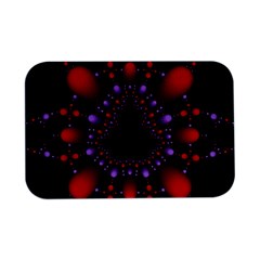 Fractal Red Violet Symmetric Spheres On Black Open Lid Metal Box (silver)   by Ket1n9