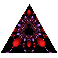 Fractal Red Violet Symmetric Spheres On Black Wooden Puzzle Triangle by Ket1n9