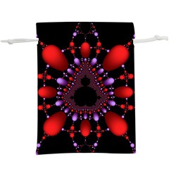 Fractal Red Violet Symmetric Spheres On Black Lightweight Drawstring Pouch (xl) by Ket1n9