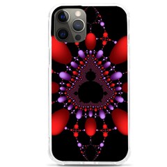 Fractal Red Violet Symmetric Spheres On Black Iphone 12 Pro Max Tpu Uv Print Case by Ket1n9