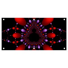 Fractal Red Violet Symmetric Spheres On Black Banner And Sign 4  X 2  by Ket1n9