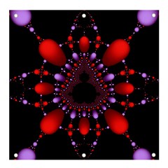 Fractal Red Violet Symmetric Spheres On Black Banner And Sign 4  X 4  by Ket1n9