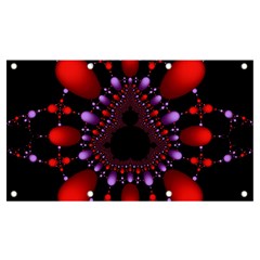 Fractal Red Violet Symmetric Spheres On Black Banner And Sign 7  X 4  by Ket1n9