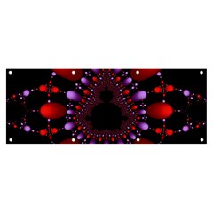 Fractal Red Violet Symmetric Spheres On Black Banner And Sign 8  X 3  by Ket1n9