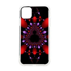 Fractal Red Violet Symmetric Spheres On Black Iphone 11 Tpu Uv Print Case by Ket1n9