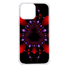 Fractal Red Violet Symmetric Spheres On Black Iphone 13 Pro Max Tpu Uv Print Case by Ket1n9