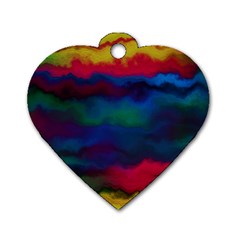 Watercolour-color-background Dog Tag Heart (one Side) by Ket1n9