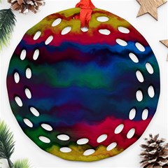 Watercolour-color-background Round Filigree Ornament (two Sides) by Ket1n9