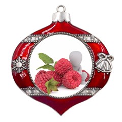 Fruit-healthy-vitamin-vegan Metal Snowflake And Bell Red Ornament