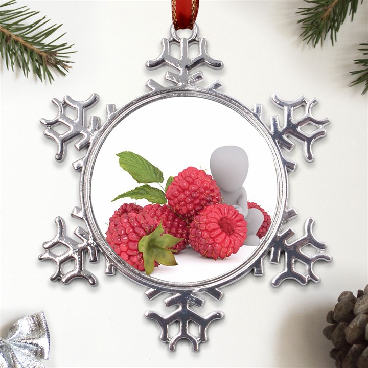 Fruit-healthy-vitamin-vegan Metal Large Snowflake Ornament