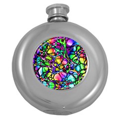 Network-nerves-nervous-system-line Round Hip Flask (5 Oz) by Ket1n9