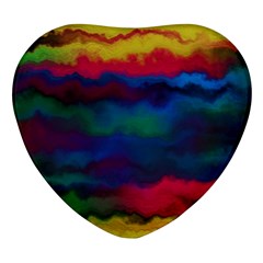 Watercolour-color-background Heart Glass Fridge Magnet (4 Pack) by Ket1n9