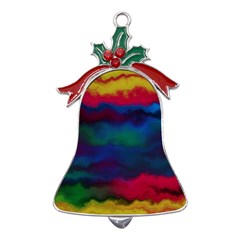 Watercolour-color-background Metal Holly Leaf Bell Ornament by Ket1n9