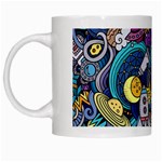 Cartoon-hand-drawn-doodles-on-the-subject-of-space-style-theme-seamless-pattern-vector-background White Mug Left