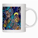 Cartoon-hand-drawn-doodles-on-the-subject-of-space-style-theme-seamless-pattern-vector-background White Mug Right