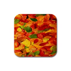 Leaves Texture Rubber Square Coaster (4 Pack) by Ket1n9