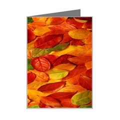 Leaves Texture Mini Greeting Card by Ket1n9