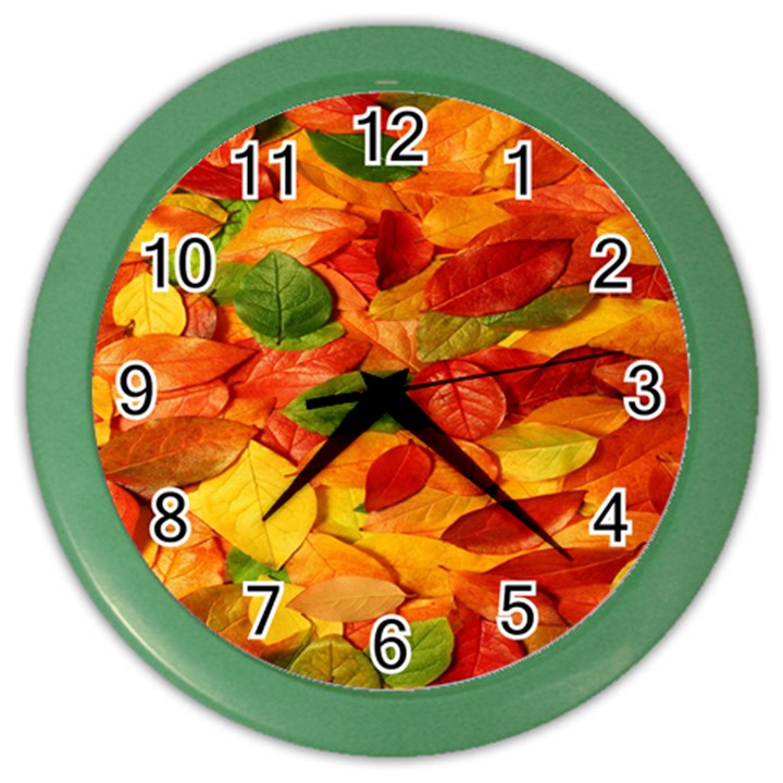 Leaves Texture Color Wall Clock