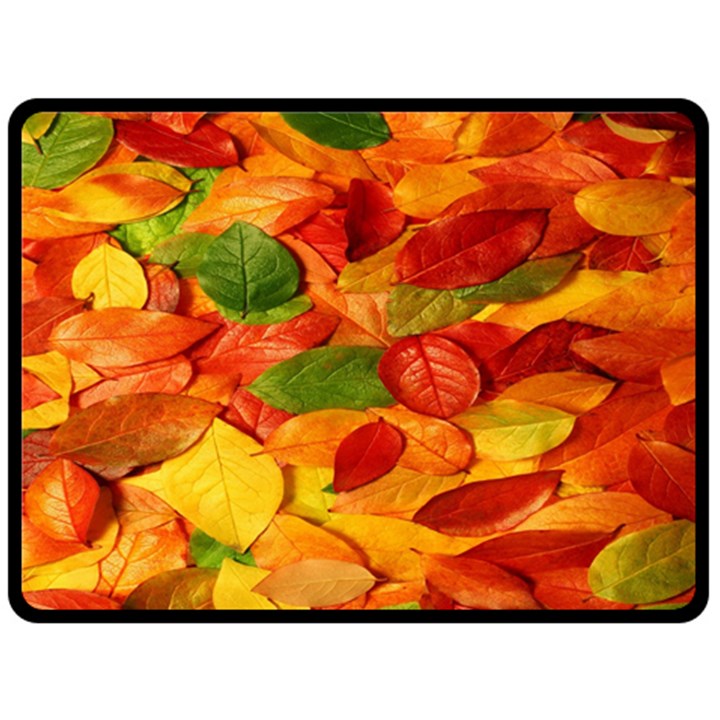 Leaves Texture Two Sides Fleece Blanket (Large)