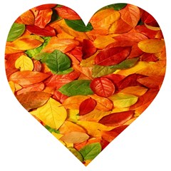 Leaves Texture Wooden Puzzle Heart by Ket1n9