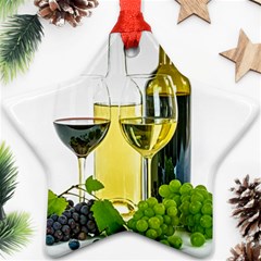 White-wine-red-wine-the-bottle Ornament (star) by Ket1n9