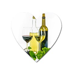 White-wine-red-wine-the-bottle Heart Magnet by Ket1n9