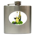 White-wine-red-wine-the-bottle Hip Flask (6 oz) Front