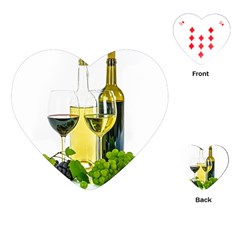 White-wine-red-wine-the-bottle Playing Cards Single Design (heart) by Ket1n9