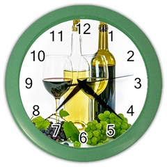 White-wine-red-wine-the-bottle Color Wall Clock by Ket1n9