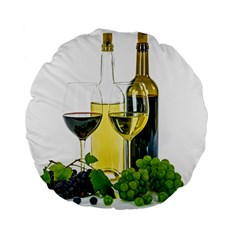 White-wine-red-wine-the-bottle Standard 15  Premium Flano Round Cushions by Ket1n9