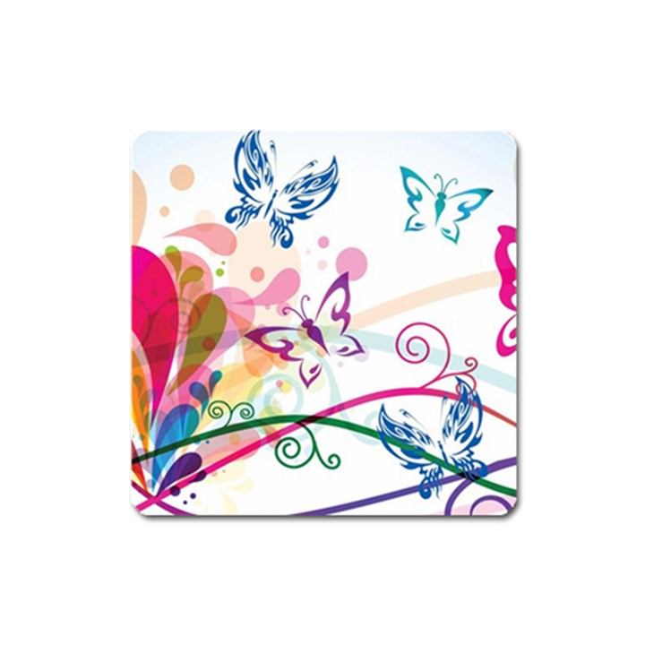 Butterfly Vector Art Square Magnet