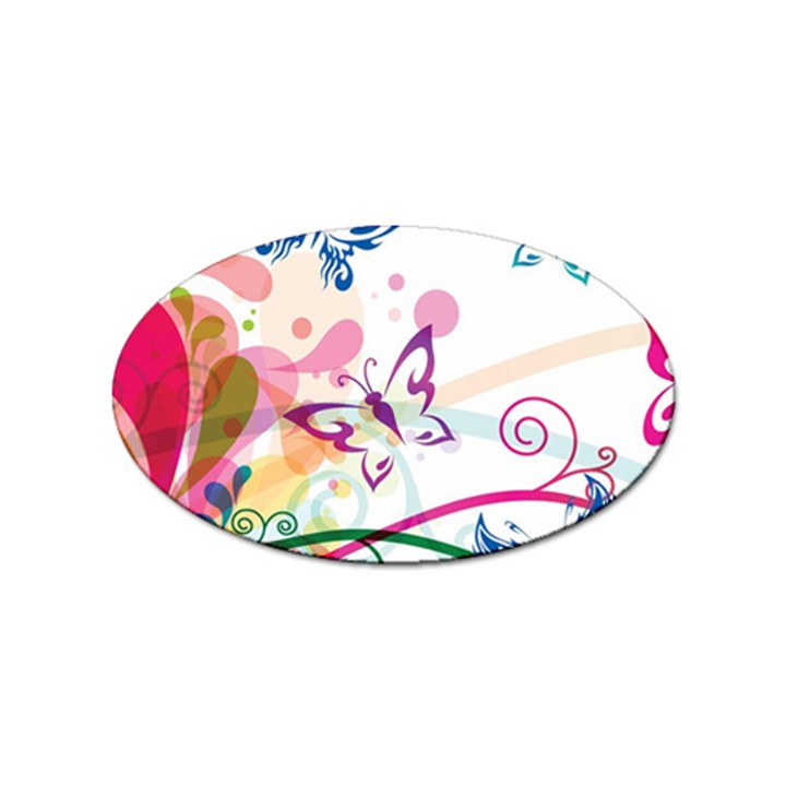 Butterfly Vector Art Sticker Oval (100 pack)