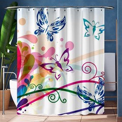 Butterfly Vector Art Shower Curtain 60  X 72  (medium)  by Ket1n9