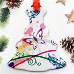 Butterfly Vector Art Christmas Tree Ornament (Two Sides) Front